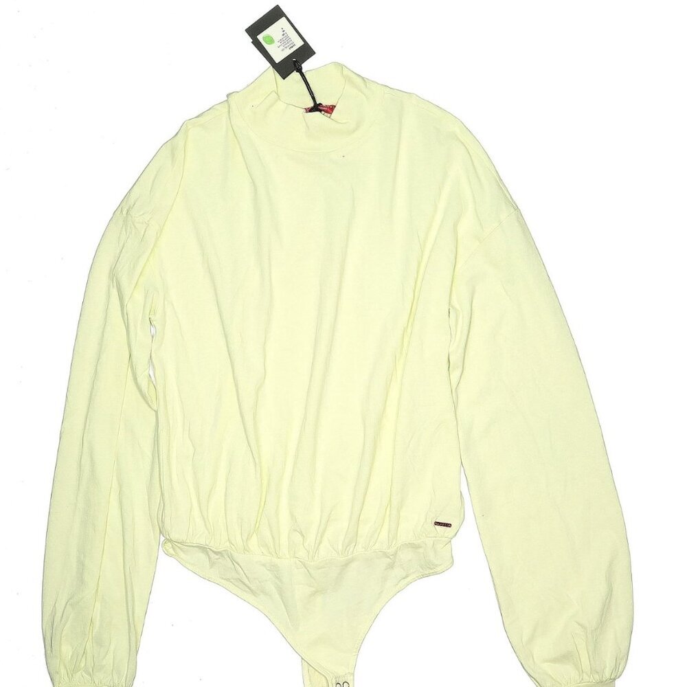 n :PHILANTHROPY Emmie Long Sleeve Crew Neck Chartreuse Bodysuit NWT Size Small